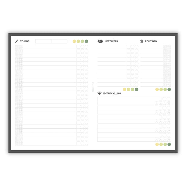 Weekly Mastersheet aus dem Work Smarter Set – Wochenplanung mit klarer Struktur für Aufgaben, Projekte, Routinen und persönliche Entwicklung.