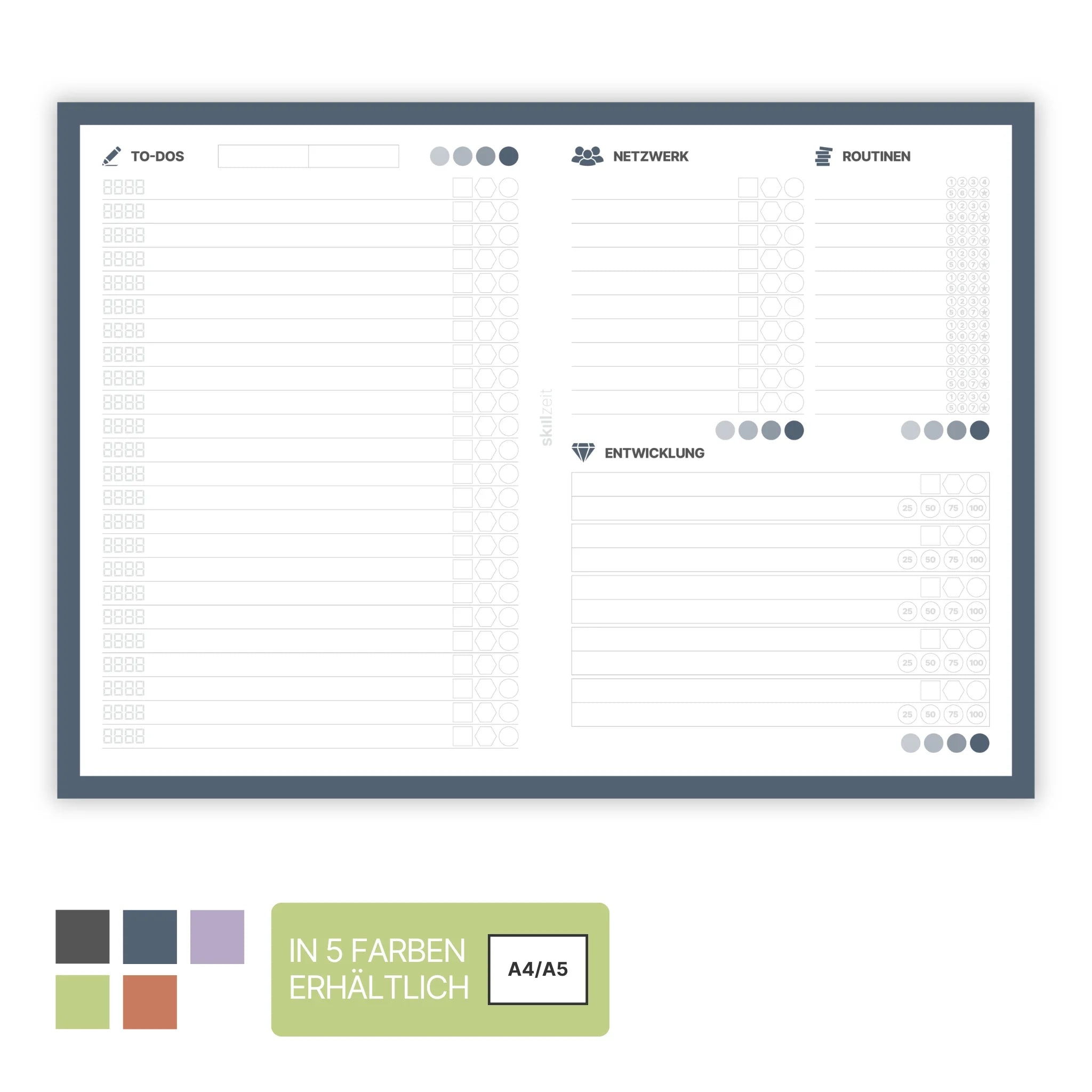 Weekly Mastersheet A4