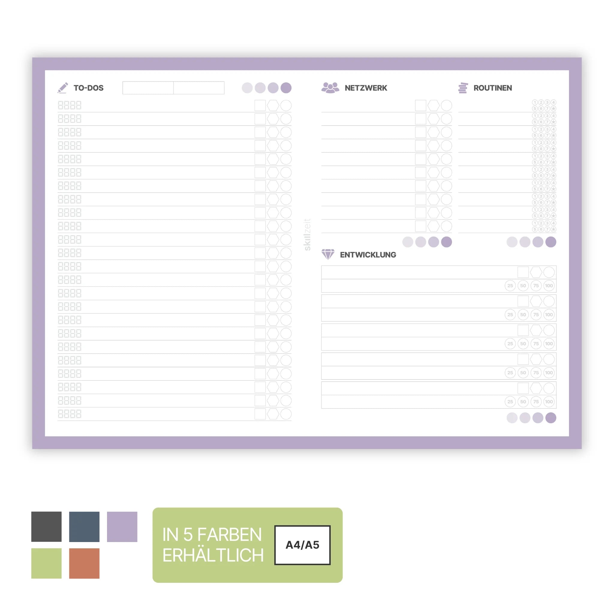 Weekly Mastersheet A4