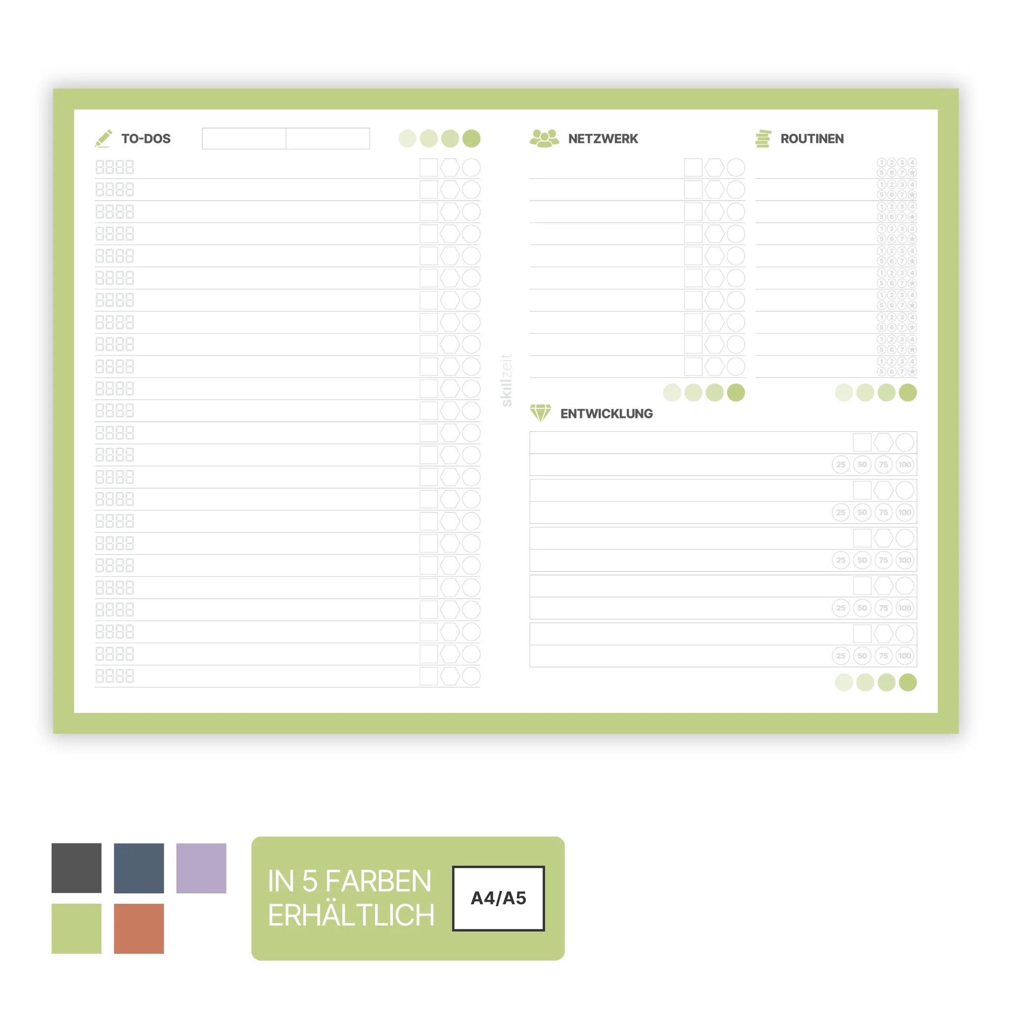 Weekly Mastersheet A4